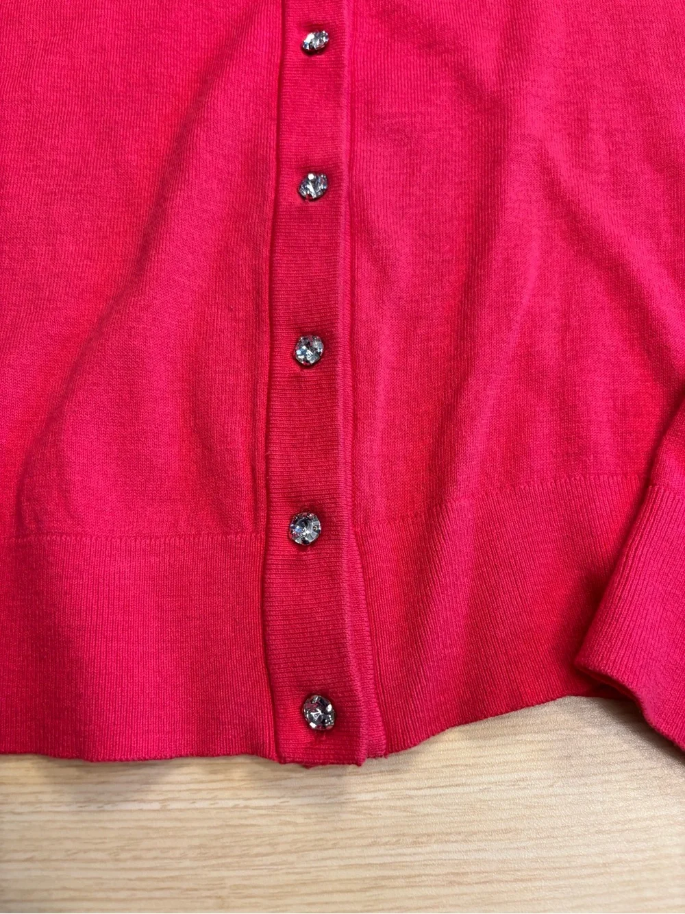 Kate Spade Sandi Bow Cardigan Pink Jewel Rhinestone Button Sz M
